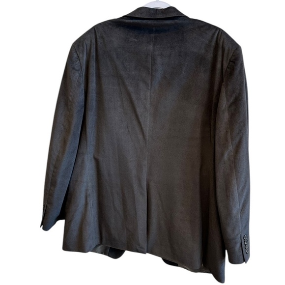 CHAPS RALPH LAUREN Men's Herringbone Velvet Single-Breasted Blazer Charcoal - Picture 6 of 8